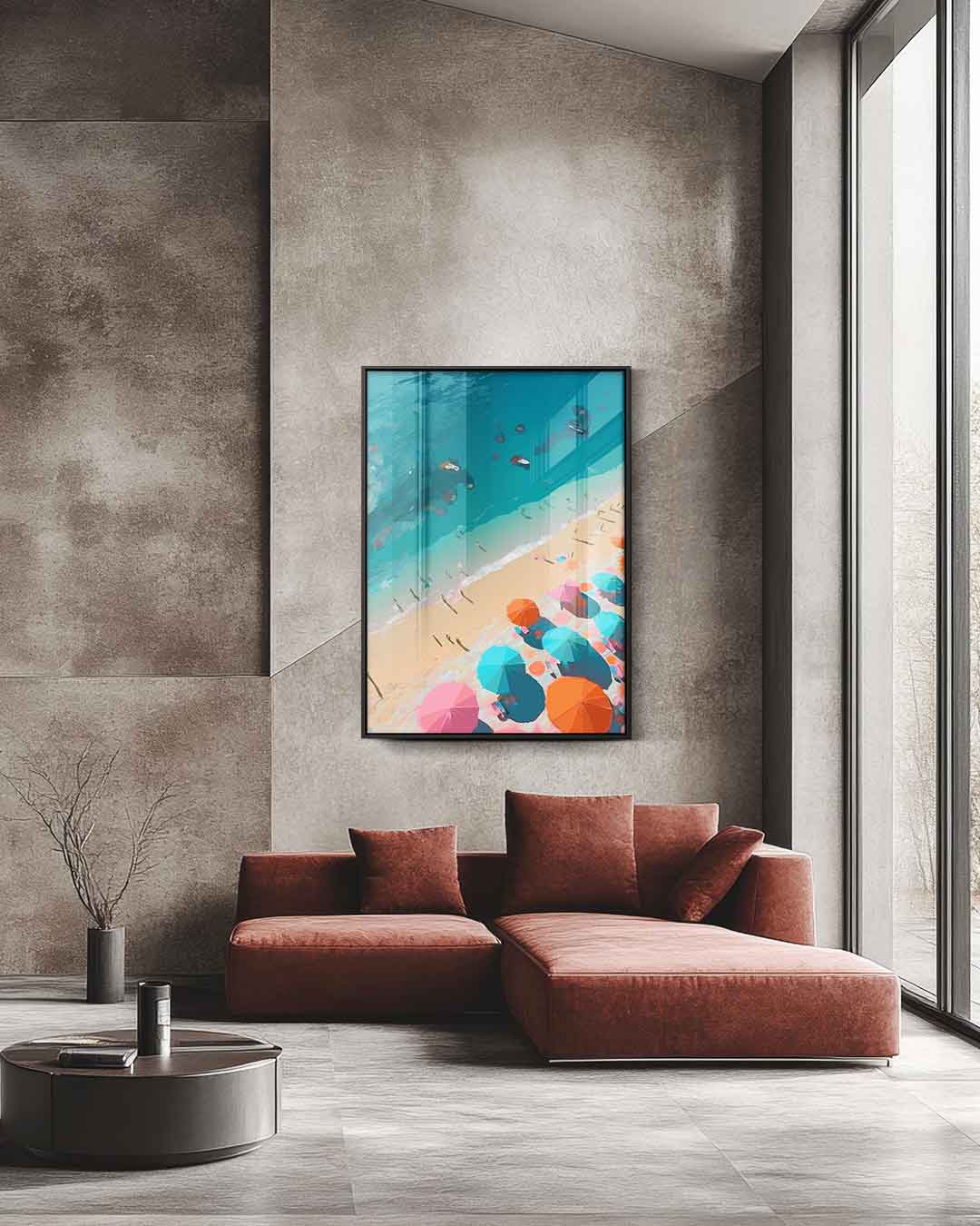 Zomerse Stranddag – staande wandkunst voor woonkamer of interieur