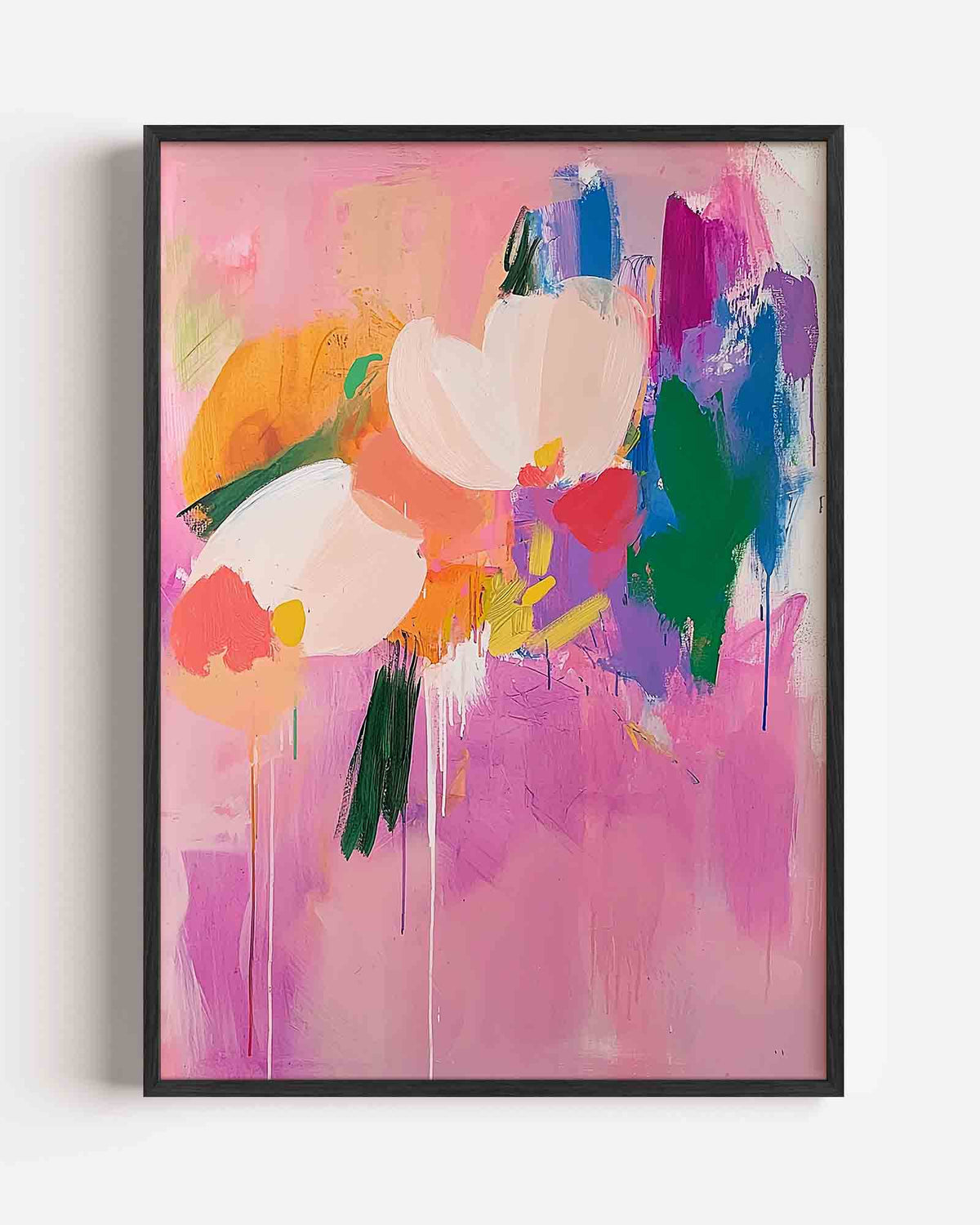 Bloemen en kleuren – hedendaagse illustratie portret poster als wanddecoratie