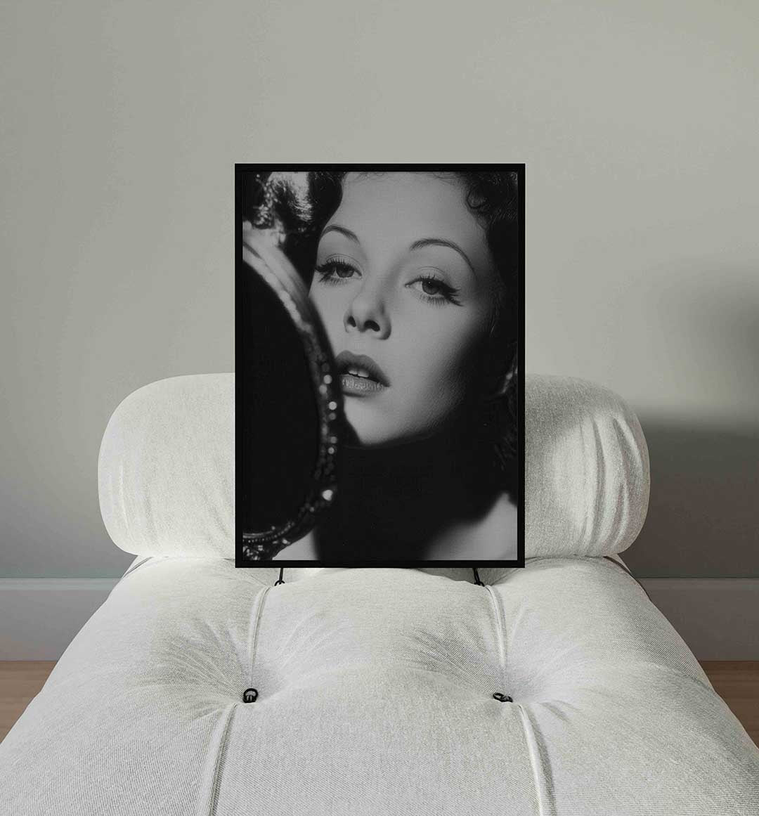 Portret met spiegel – staande Pop Art wanddecoratie van WallArtistic