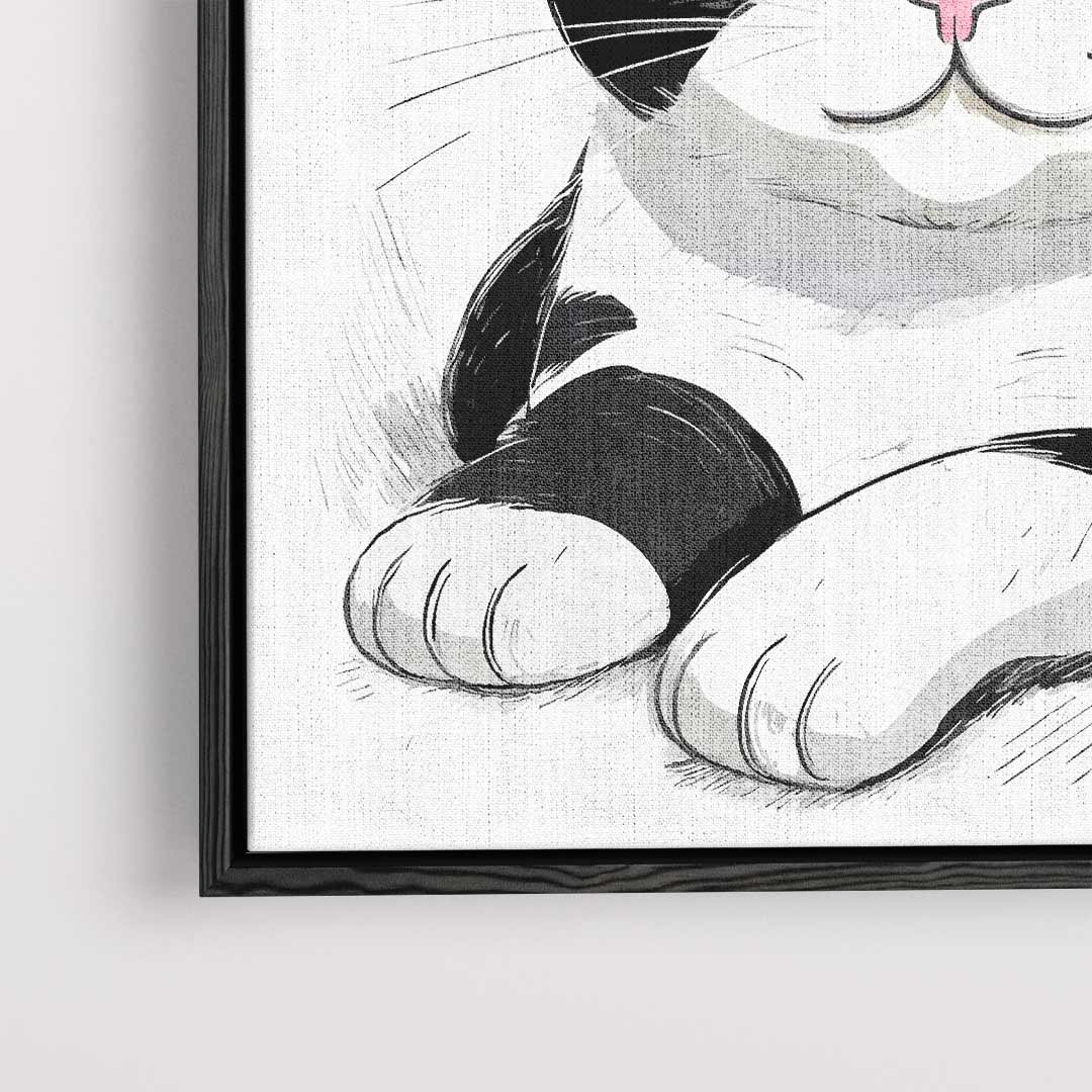 Schattige Kat Illustratie – plexiglas wanddecoratie in portret formaat