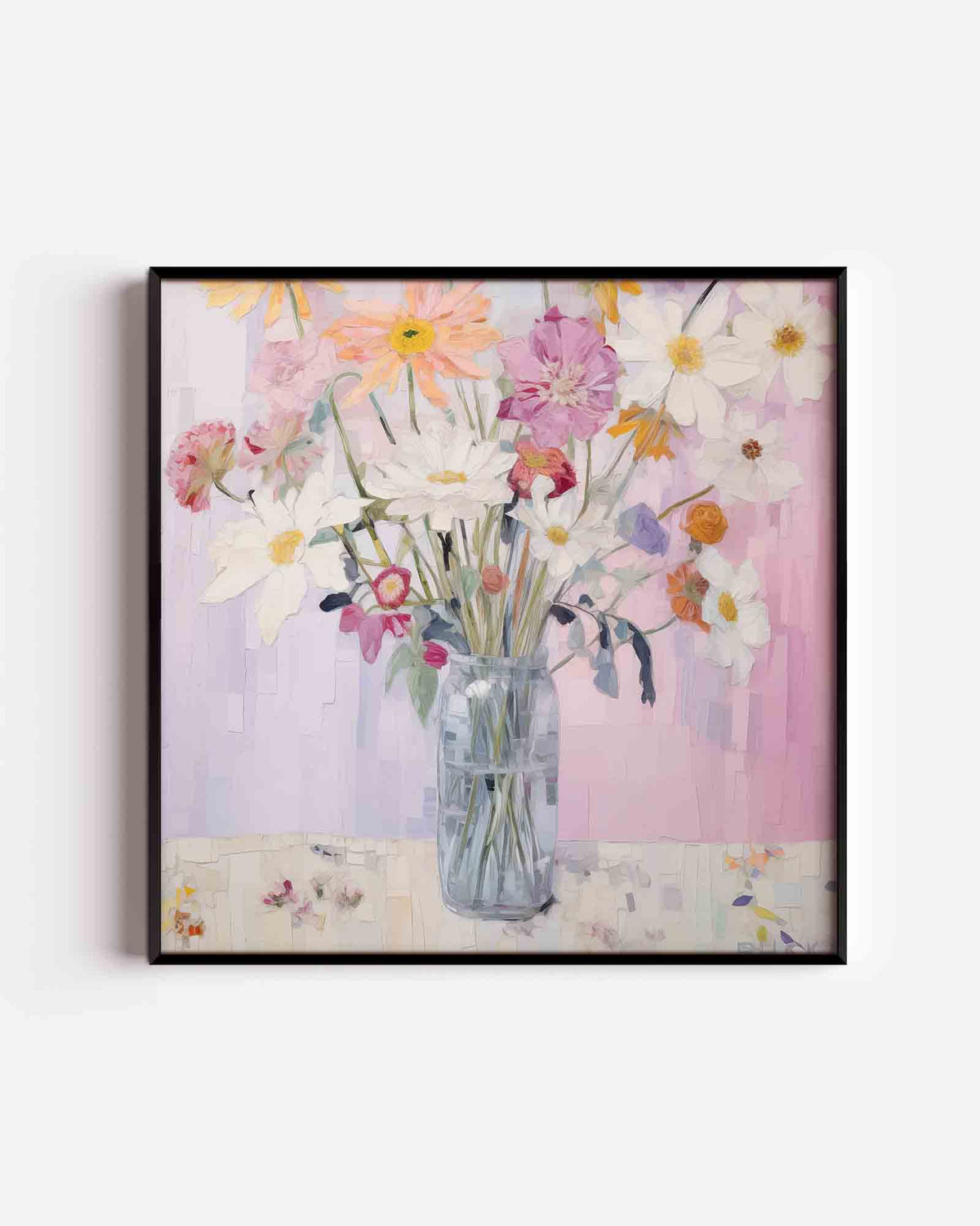 Bloemen in vaas – bloemen vierkante poster als wanddecoratie