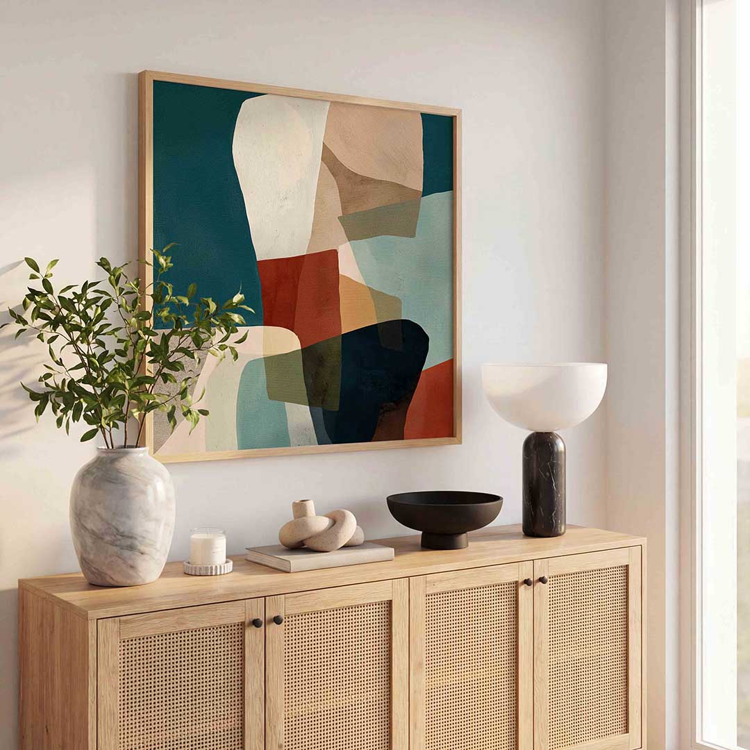 Abstracte vormen – abstracte wandkunst als vierkante poster