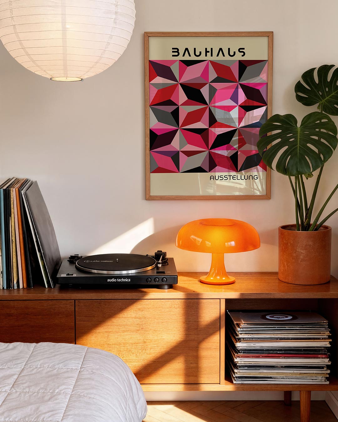 Vormritme en kleur – moderne Bauhaus wandkunst als poster