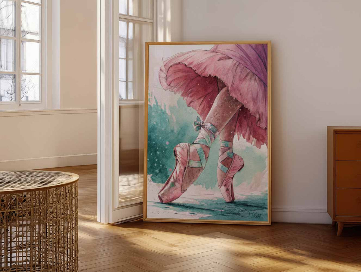 Elegant Ballet Moment – vrolijke paasillustratie als portret poster