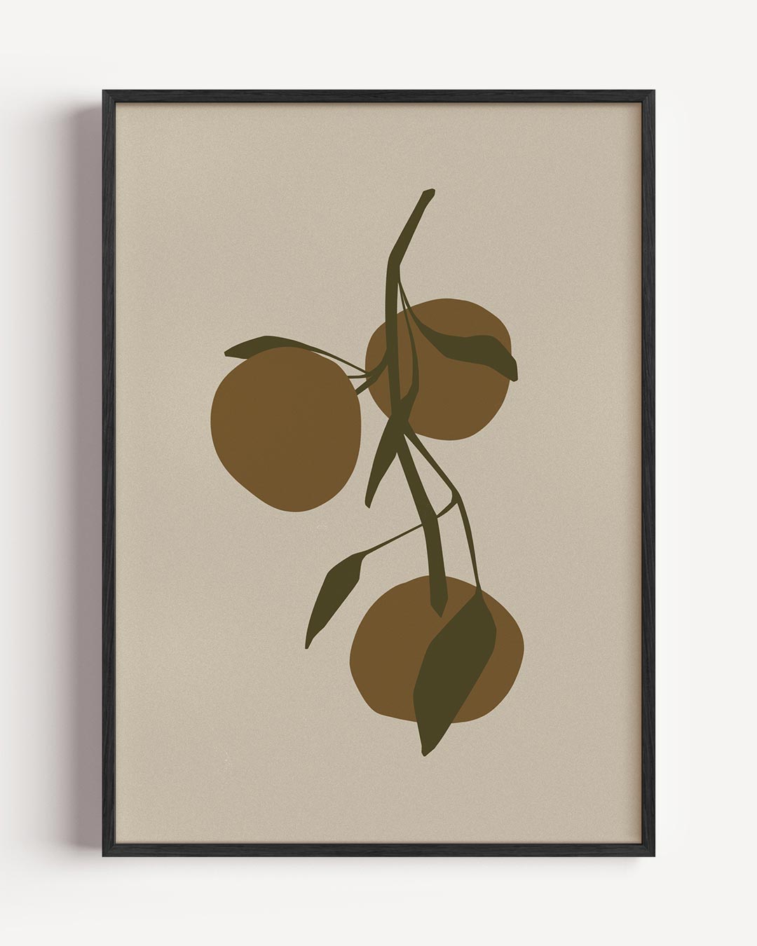 Aardse Oranjetakken Illustratie – bloemen portret poster als wanddecoratie