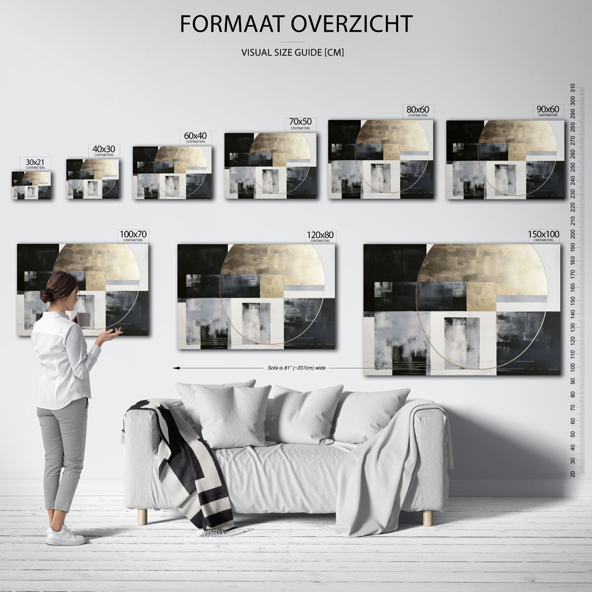 Abstracte vormen – liggende muurposter met abstracte vormen