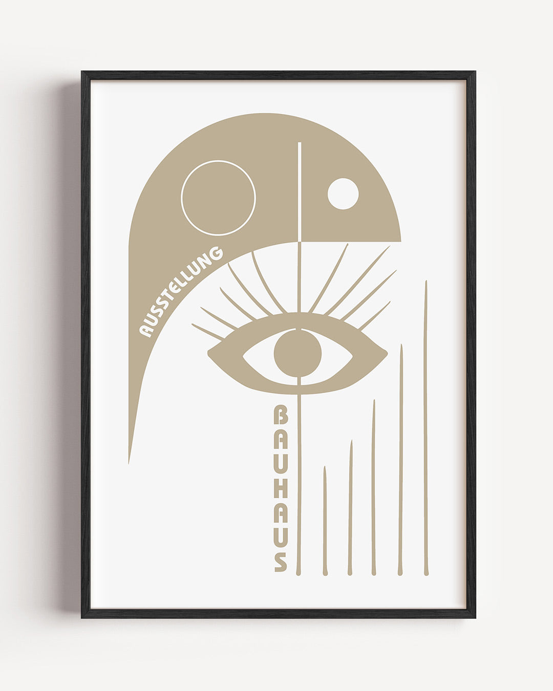 Oog en lijnen – staande Bauhaus poster als wanddecoratie