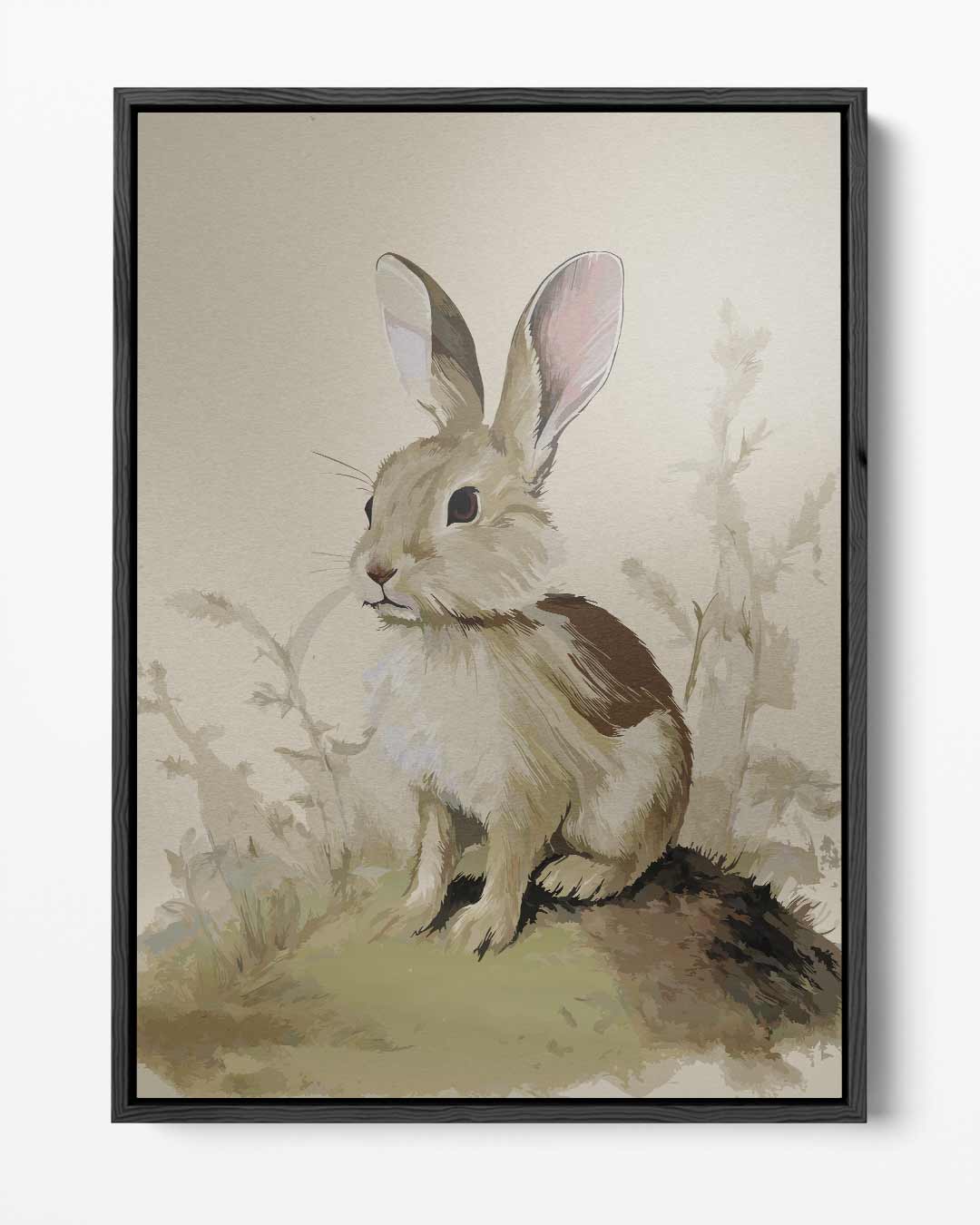 Schattig Konijn in de Natuur – portret kunstwerk als wanddecoratie