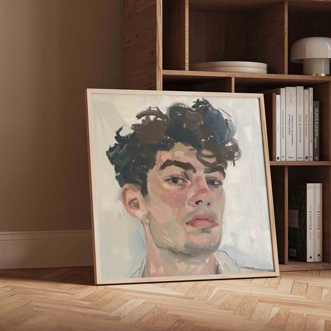 Portret van een man – moderne wandkunst als vierkante poster