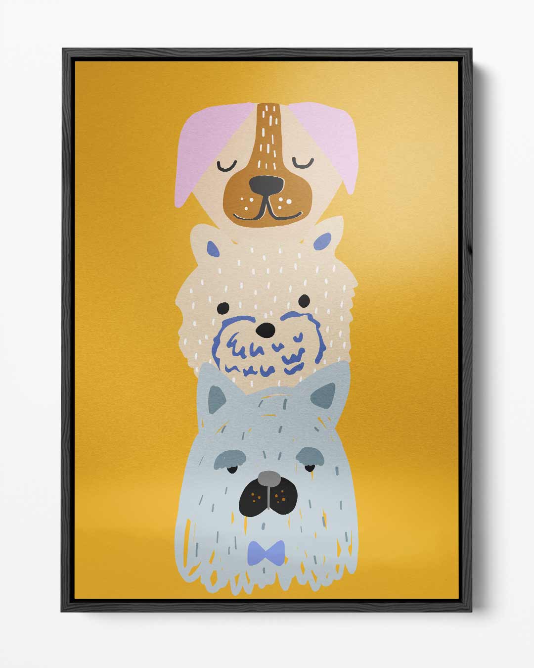 Speelse Hondenillustratie – portret kunstwerk als wanddecoratie