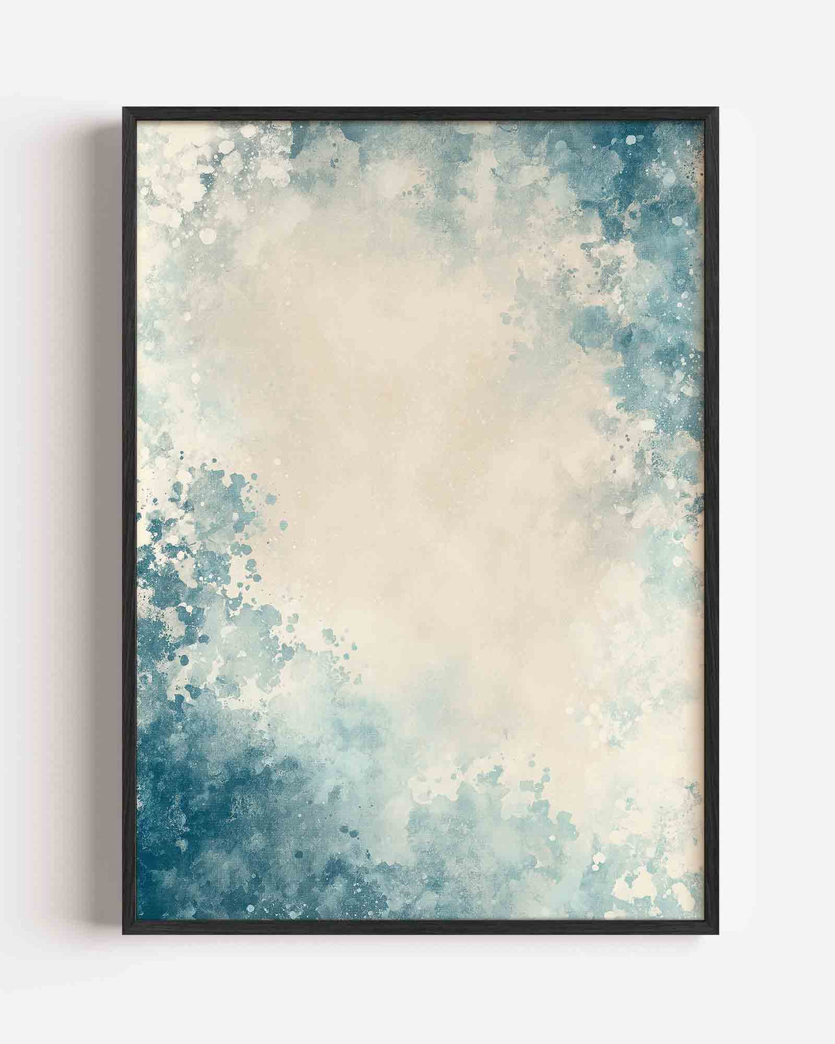 Abstracte blauwe spatten – abstracte portret poster als wanddecoratie