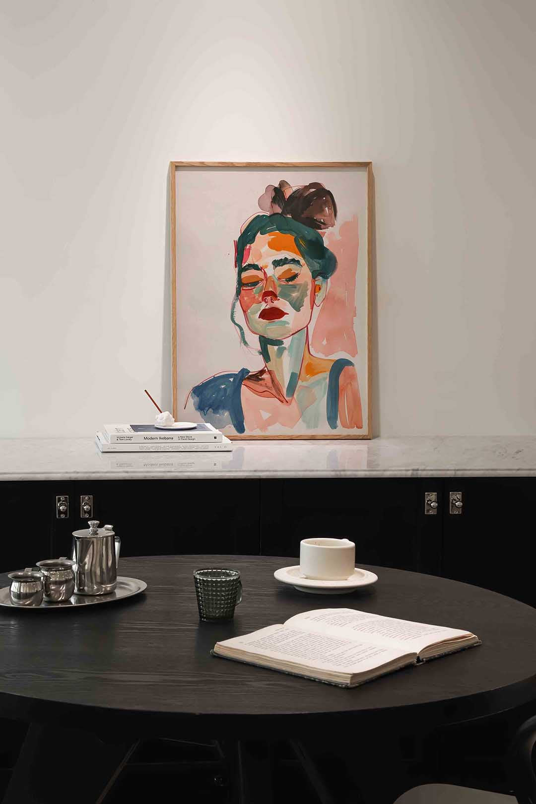 Portret met kleurrijke accenten – portret poster in staand formaat