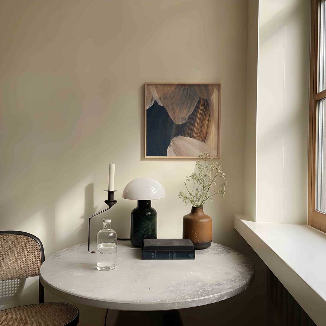 Abstracte penseelstreken – artistieke poster in vierkant formaat