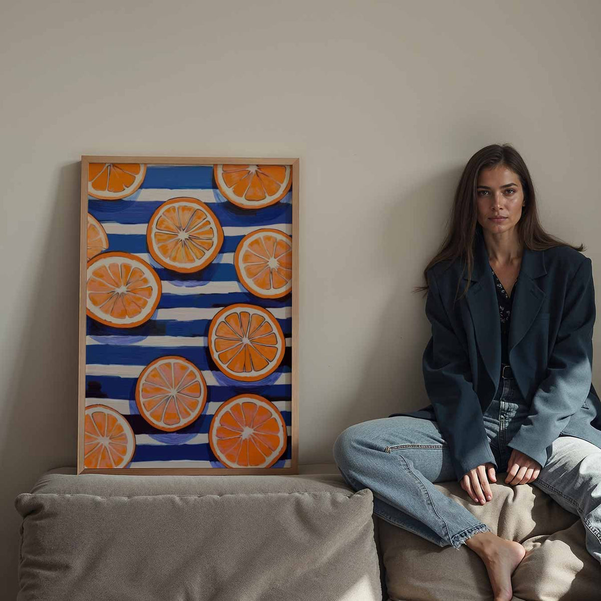Zomerse Citrus Opfrisser – staande keuken wanddecoratie van WallArtistic