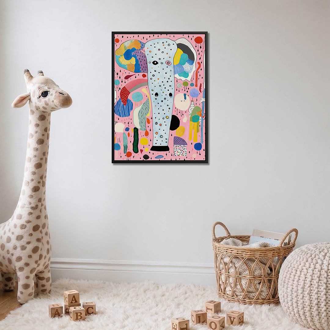 Speelse kleurencompositie – moderne staande wandkunst