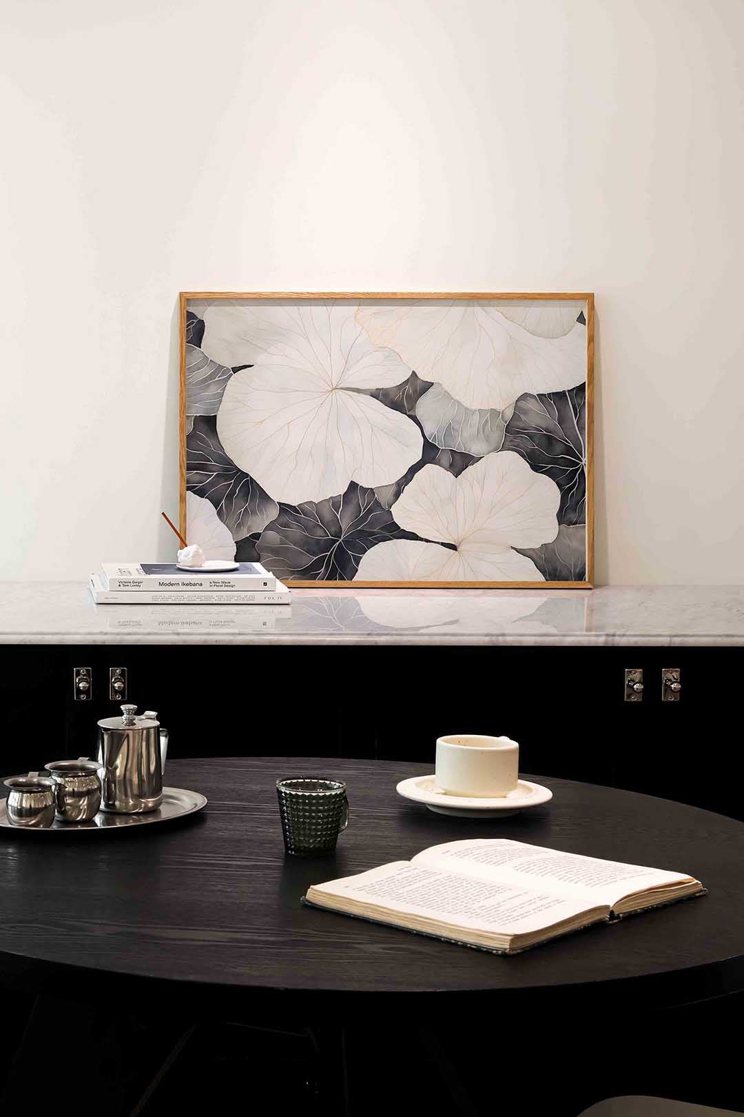 Bladeren patroon – abstracte poster in liggend formaat