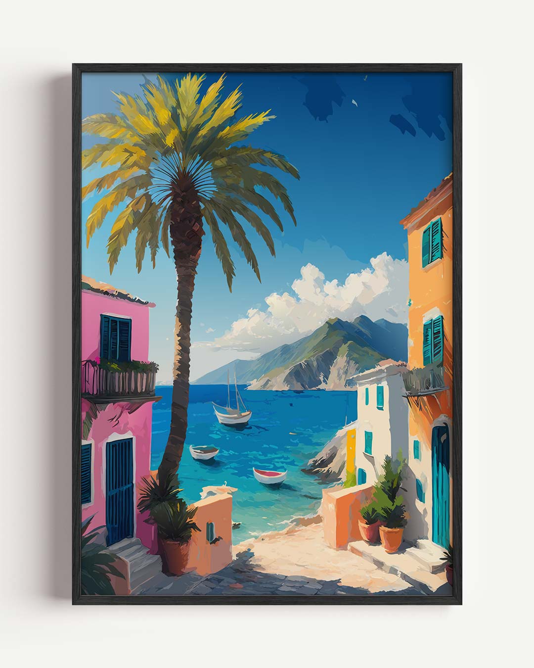 Mediterrane Droomlandschap – zomer portret poster als wanddecoratie