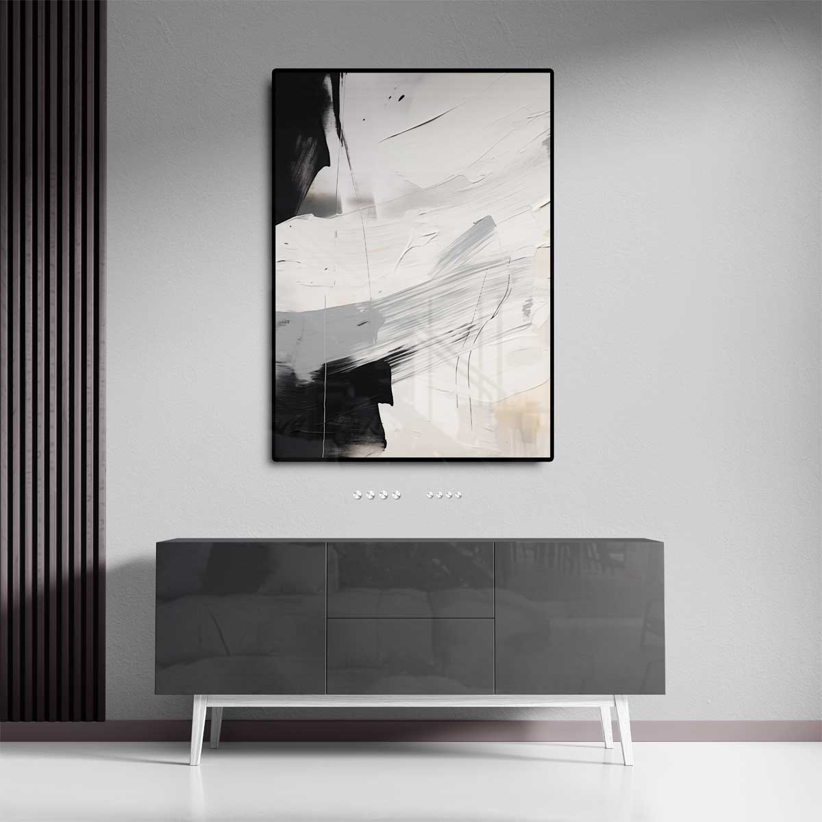 Mystiek in Monochroom – staande wandkunst voor woonkamer of interieur