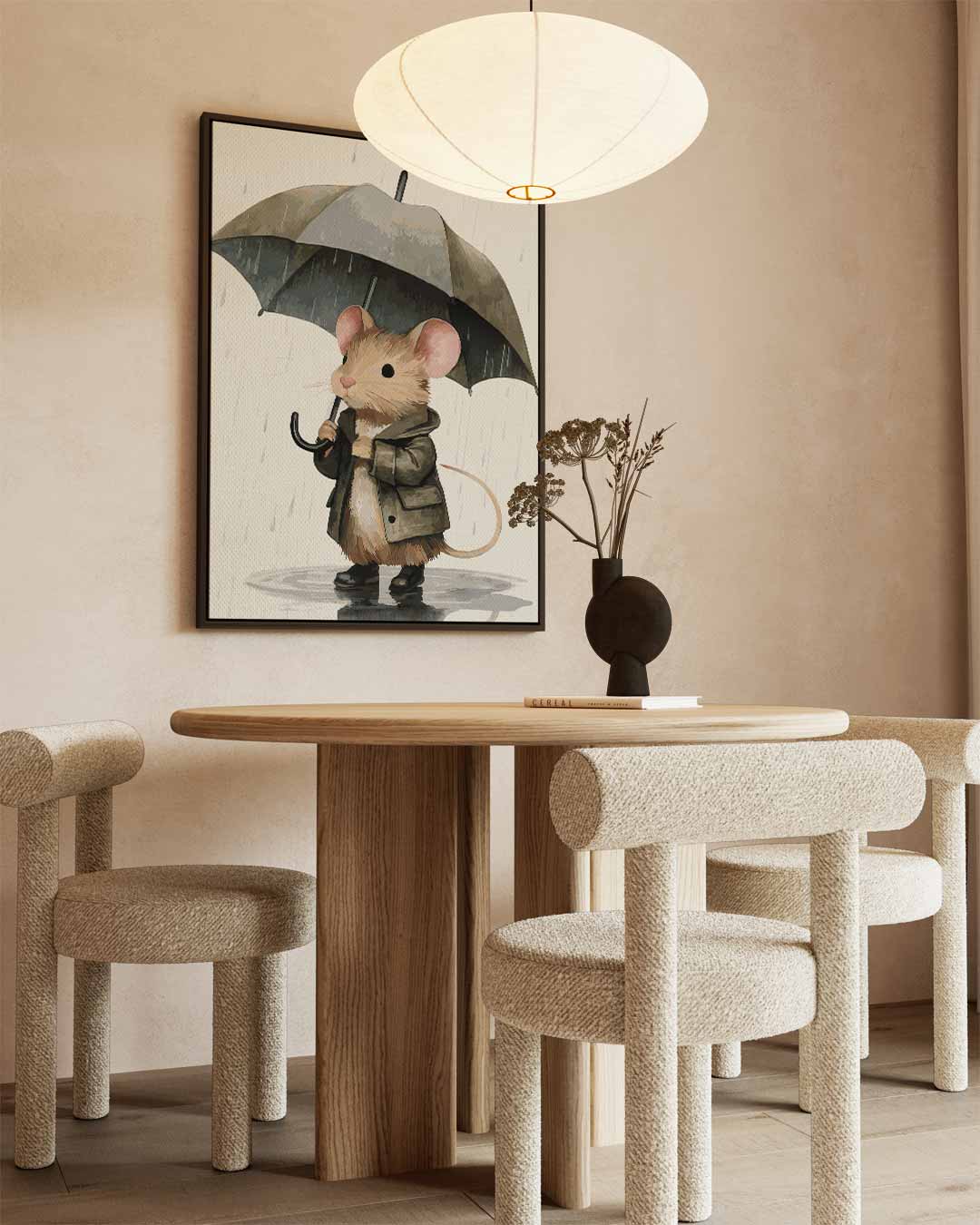 Schattige Paraplumuis – staand kunstwerk voor modern interieur