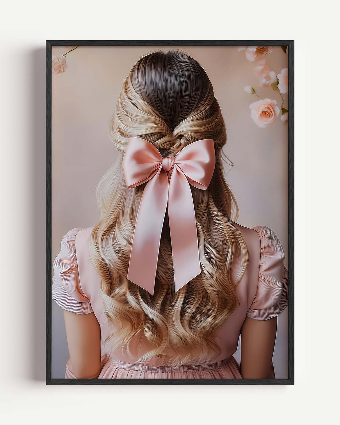 Elegante Roze Strik – Popart en Streetart portret poster als wanddecoratie