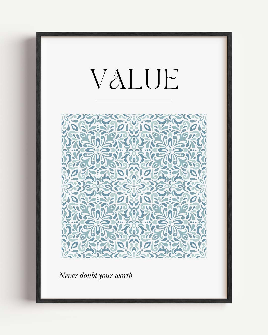 Inspirerende Waarde – quote portret poster als wanddecoratie