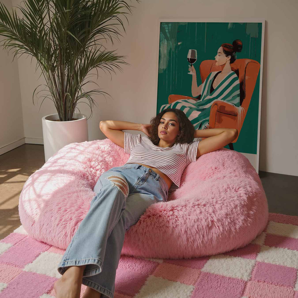 Relax & Wine Vibes – zomerse wandkunst als portret poster