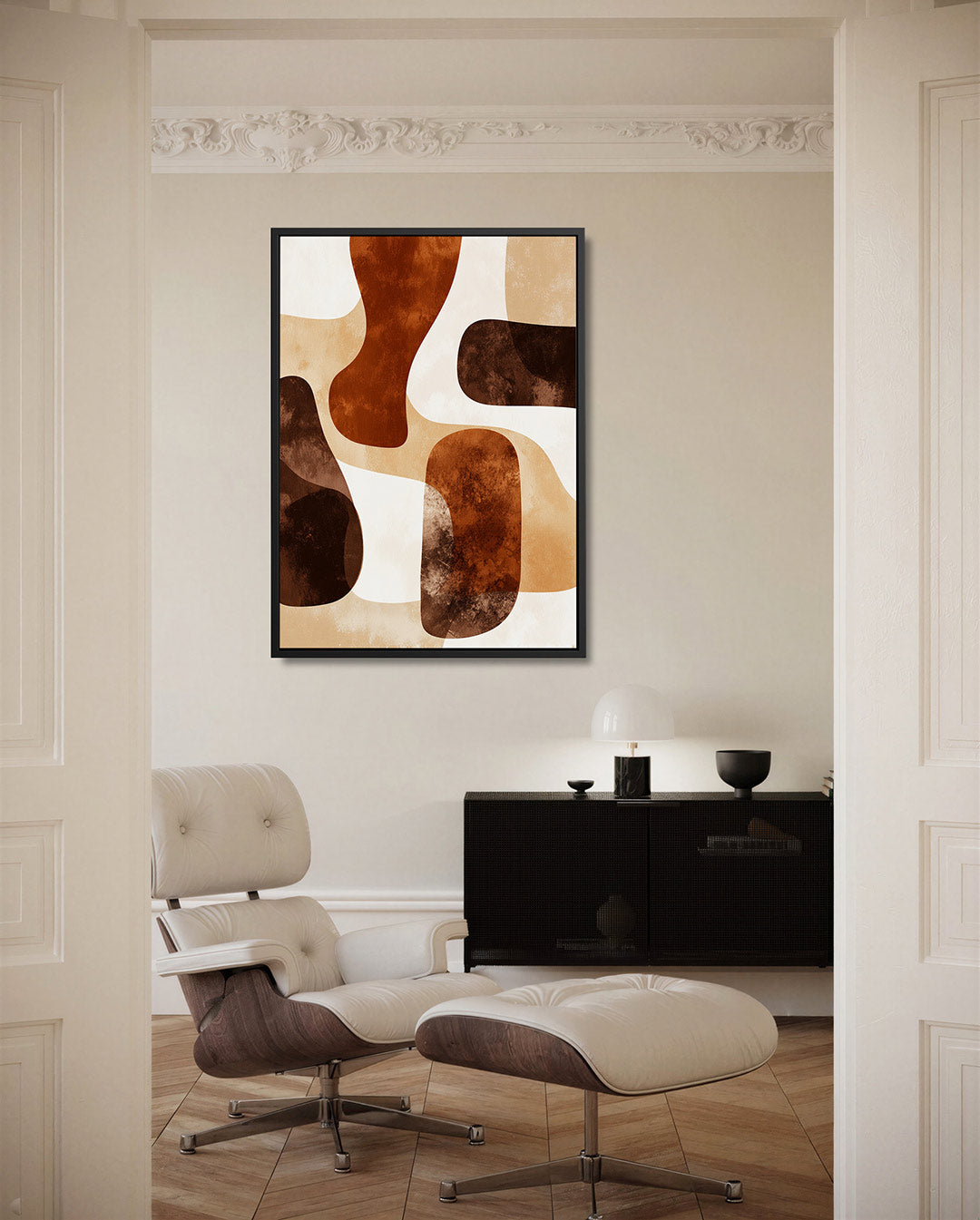 Organische vormen compositie – moderne staande wandkunst