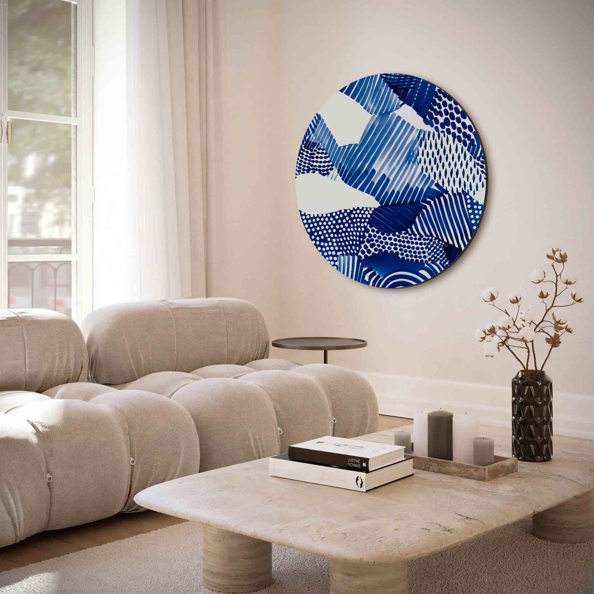 Grafische patronen – muurcirkel met abstracte texturen voor aan de muur