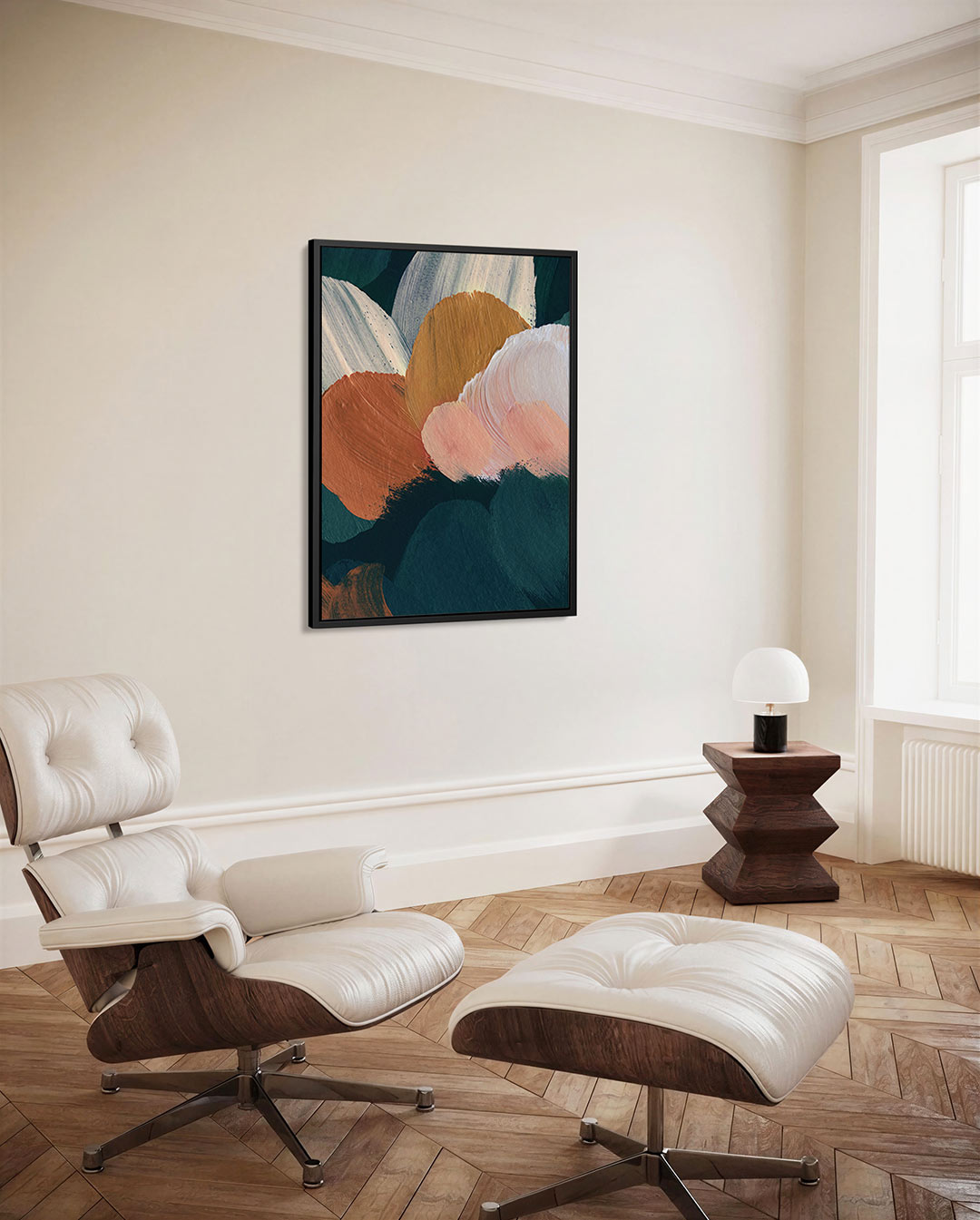 Organische kleurencompositie – decoratief kunstwerk voor aan de muur