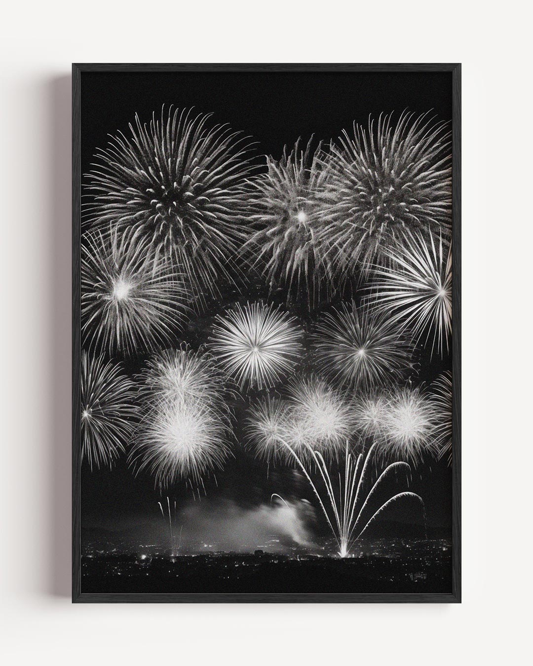 Magische Vuurwerk Nacht – kerst portret poster als wanddecoratie