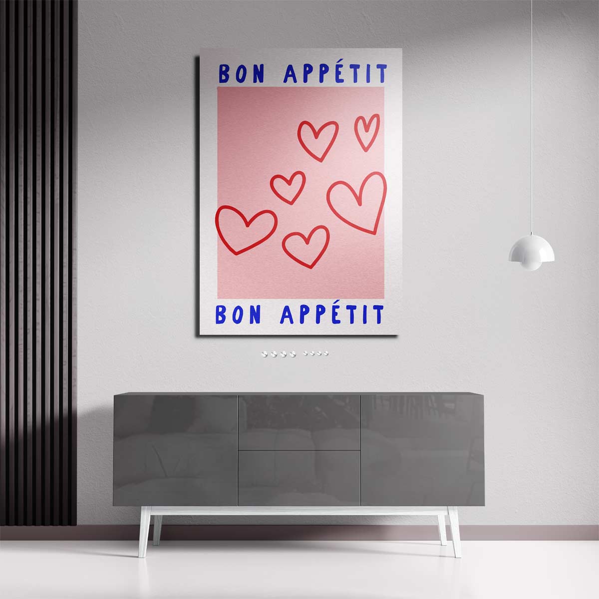 Bon Appétit Harten – dibond wanddecoratie in staand formaat