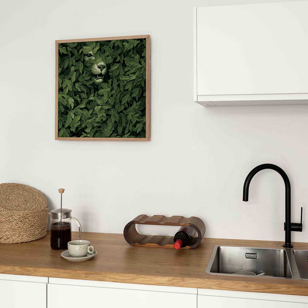 Verborgen leeuw – William Morris poster in vierkant formaat