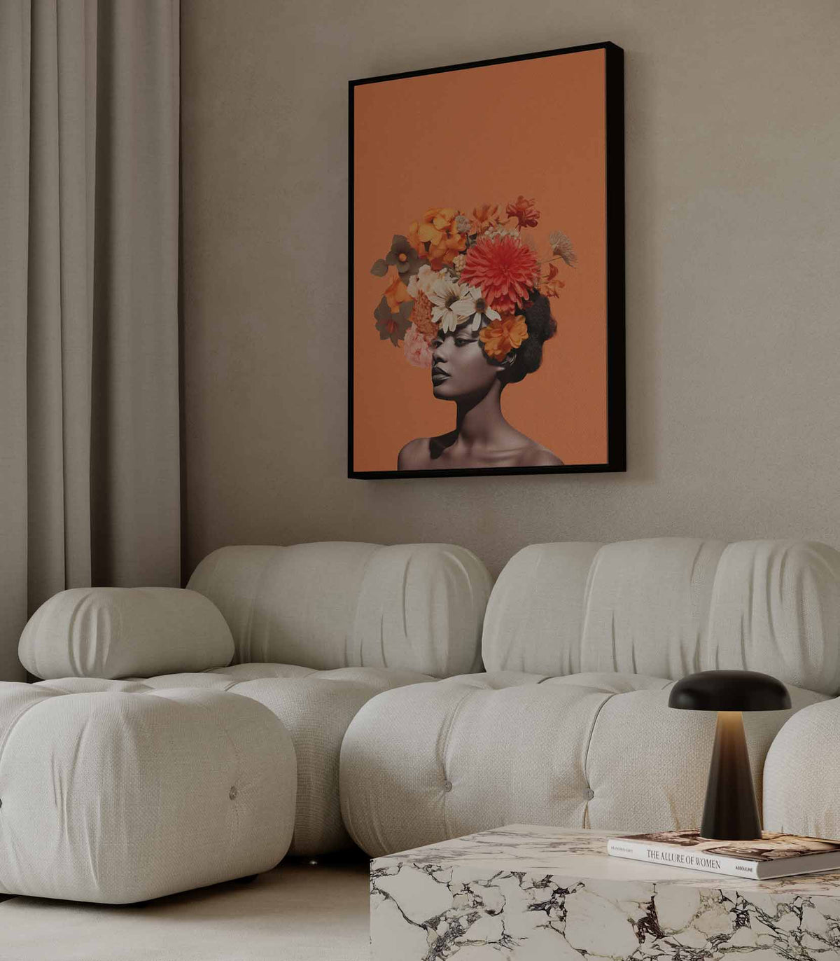 Bloemenfantasie Portret – portret wandkunst van WallArtistic