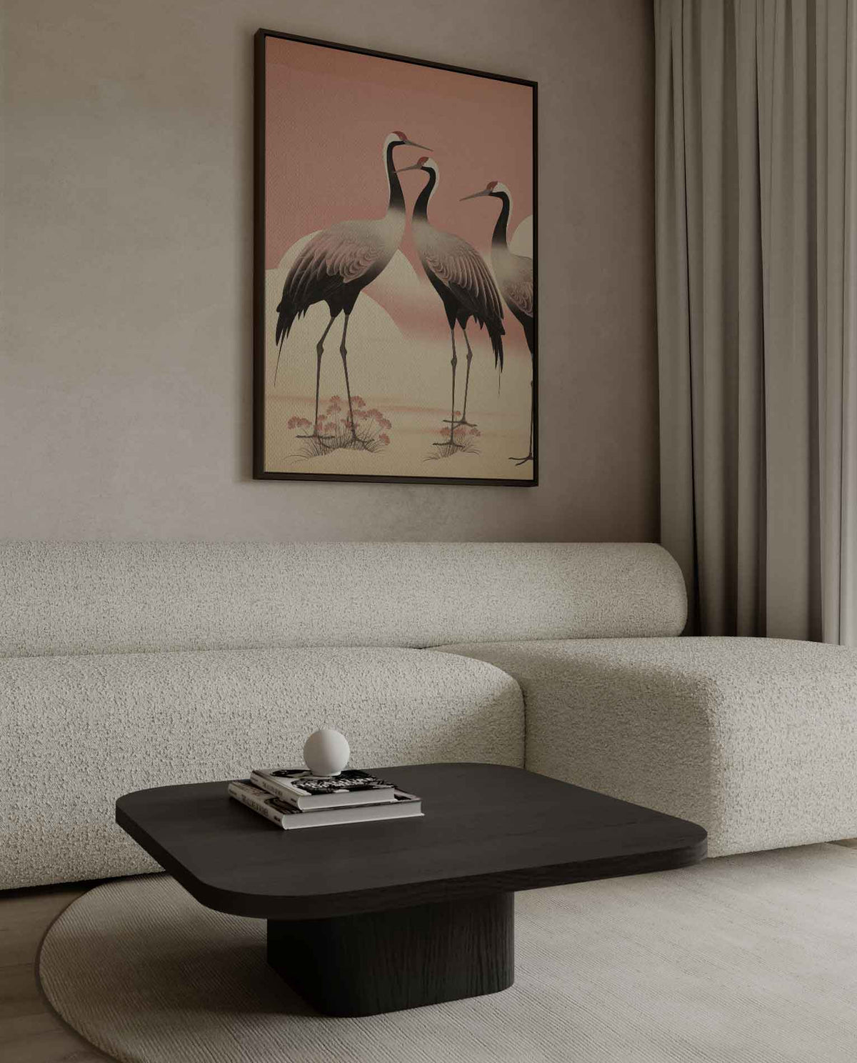 Dans van Kraanvogels – canvas wanddecoratie in portret formaat