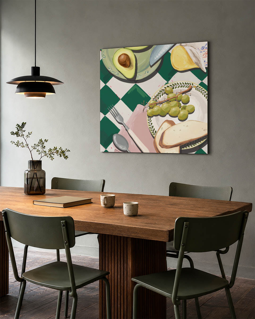 Abstract kunstwerk – tweede productweergave – een abstract kunstwerk met donkere tinten en een rustige visuele opbouw.