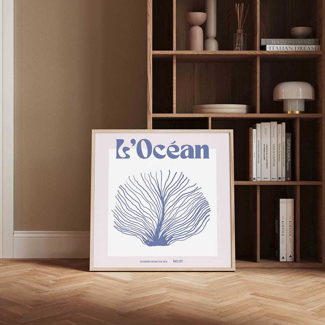 L'océan – vierkante wanddecoratie met kleur en vorm van WallArtistic