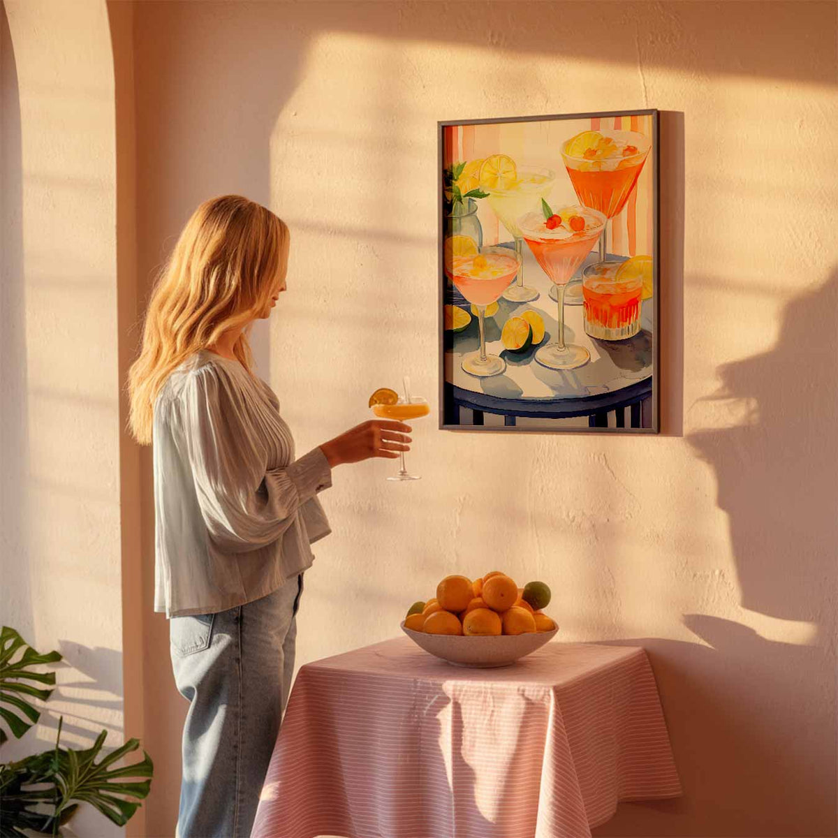 Zomerse Cocktails – keuken poster als sfeervolle staande wanddecoratie
