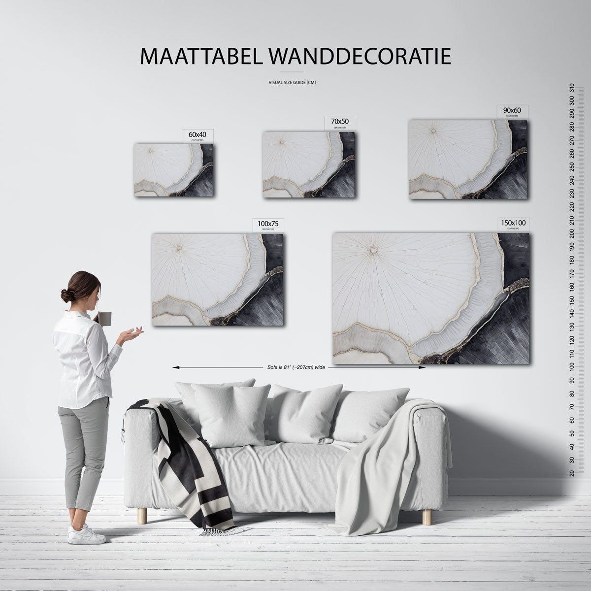 Organische lijnen – Intrigerend – moderne liggende wandkunst