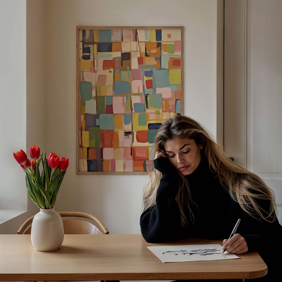 Kleurrijke Abstracte Vormen – staande muurposter met abstracte vormen