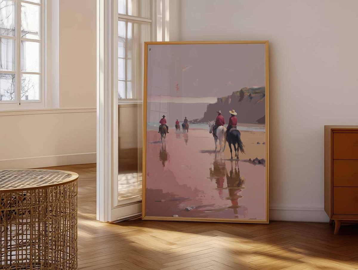 Cowboys op het Strand – vrolijke paasillustratie als portret poster