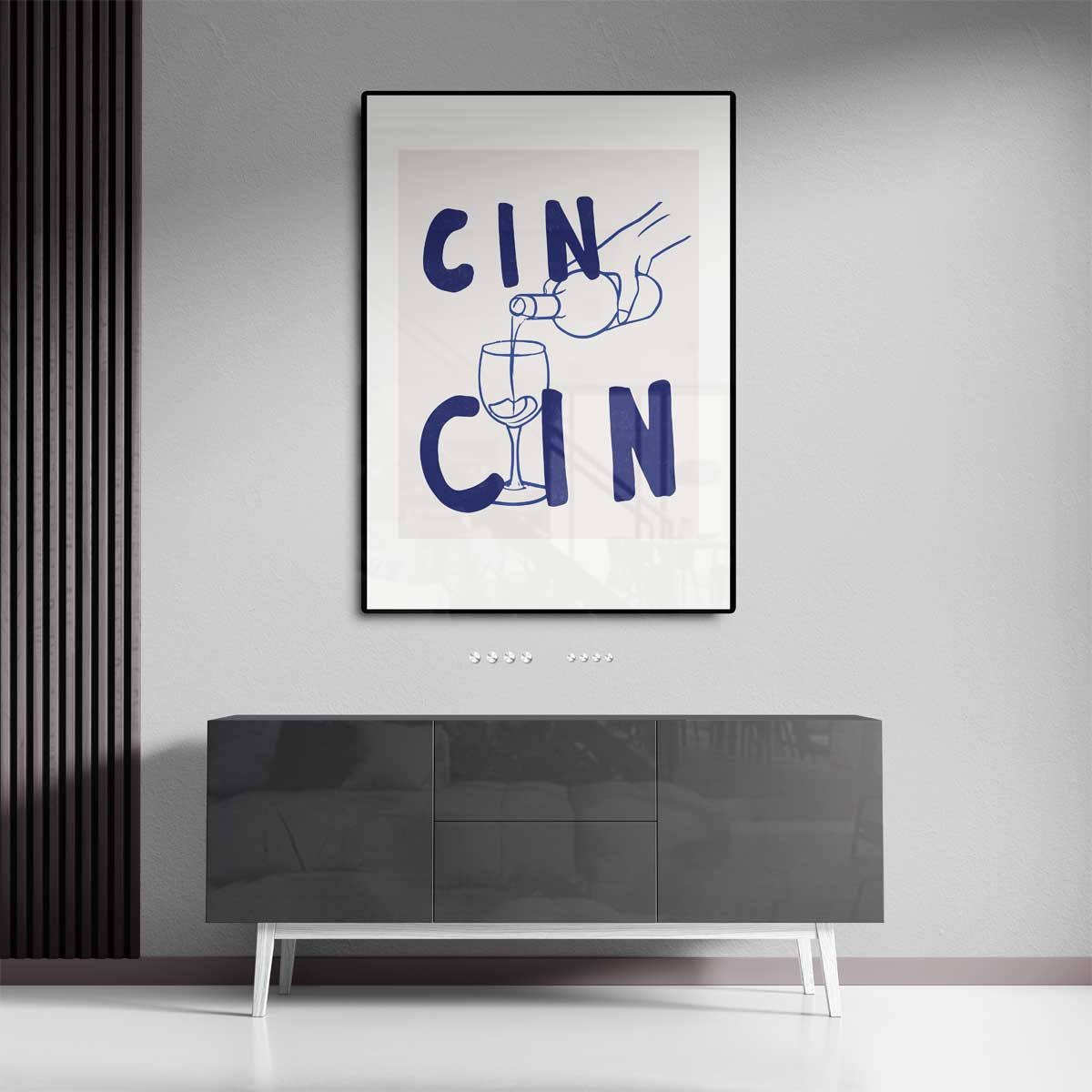 Cin Cin Cheers Illustratie – canvas kunstwerk als wanddecoratie