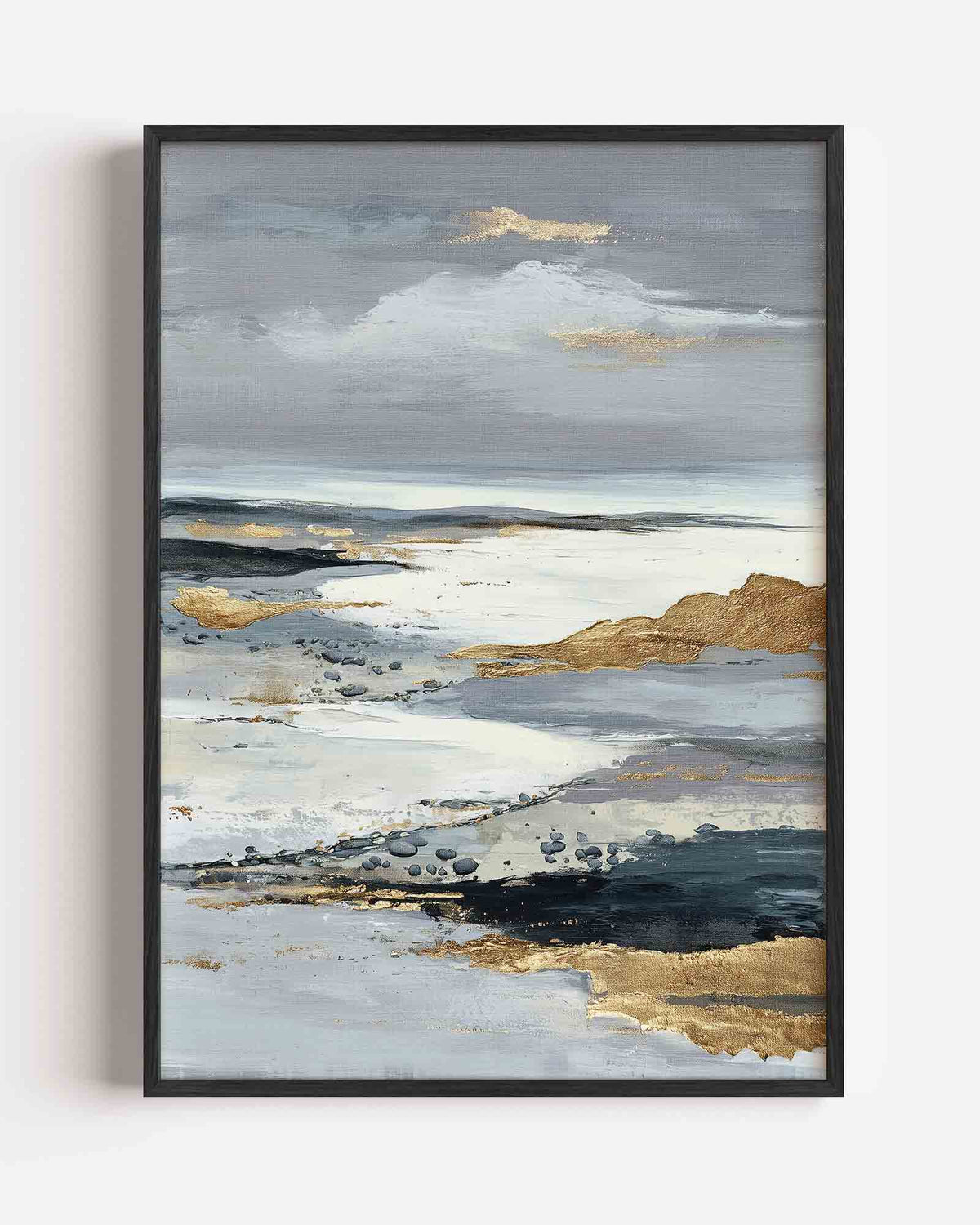 Landschap met gouden accenten – abstracte portret poster als wanddecoratie