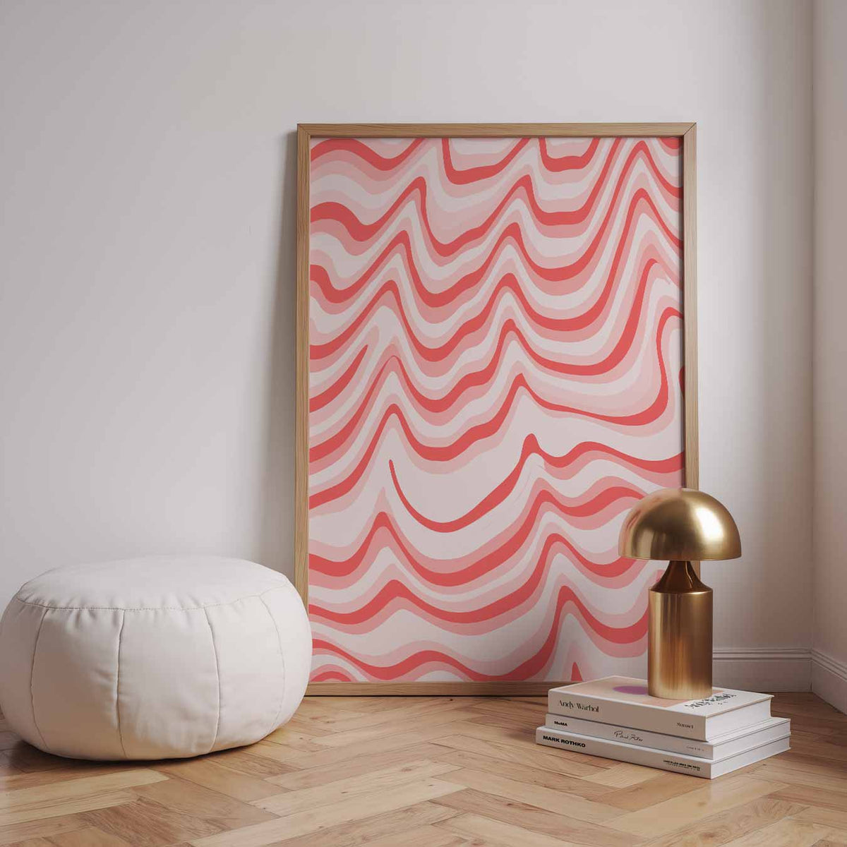Golvende Lijnen Print – staande kleurrijke abstracte wanddecoratie van WallArtistic
