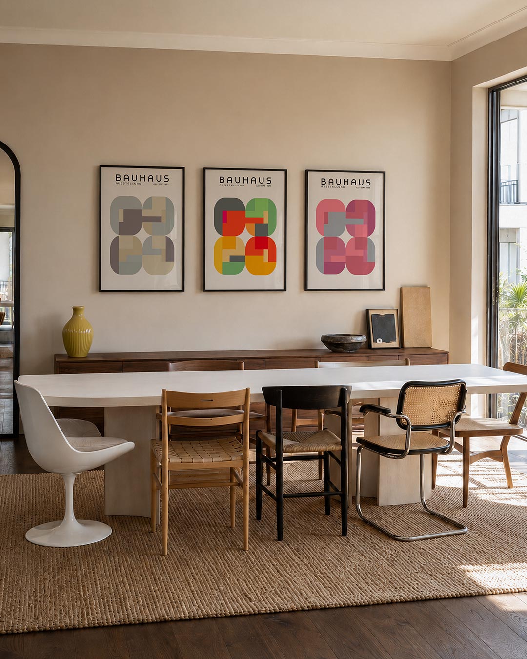 Vorm en kleur posterset – tweede productweergave – deze posterset in drie delen toont een harmonie van afgeronde vormen en