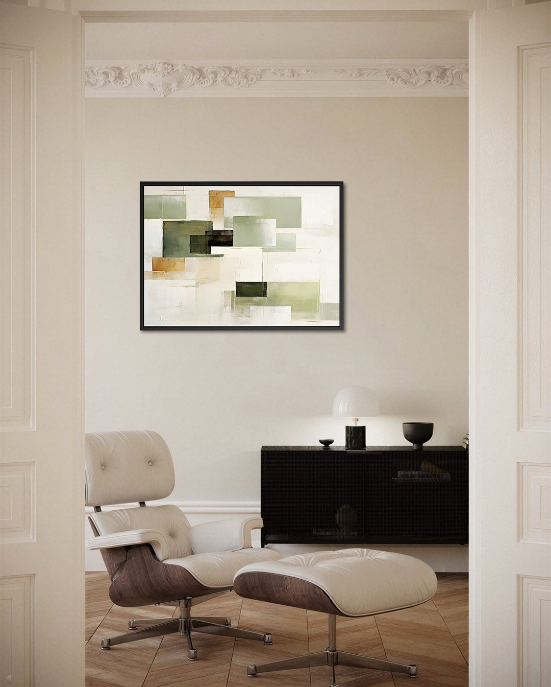 Geometrische vlakken – liggende wanddecoratie
