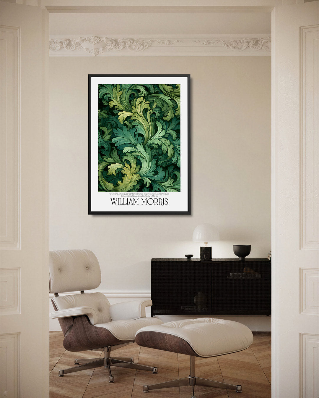 Groene bladpatronen – moderne staande wandkunst