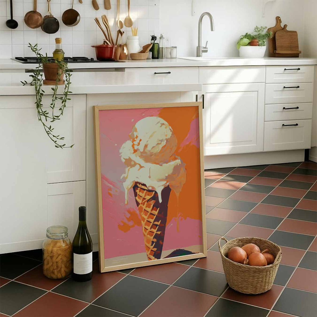 Zomers IJsje – staande muurposter voor keuken of eethoek