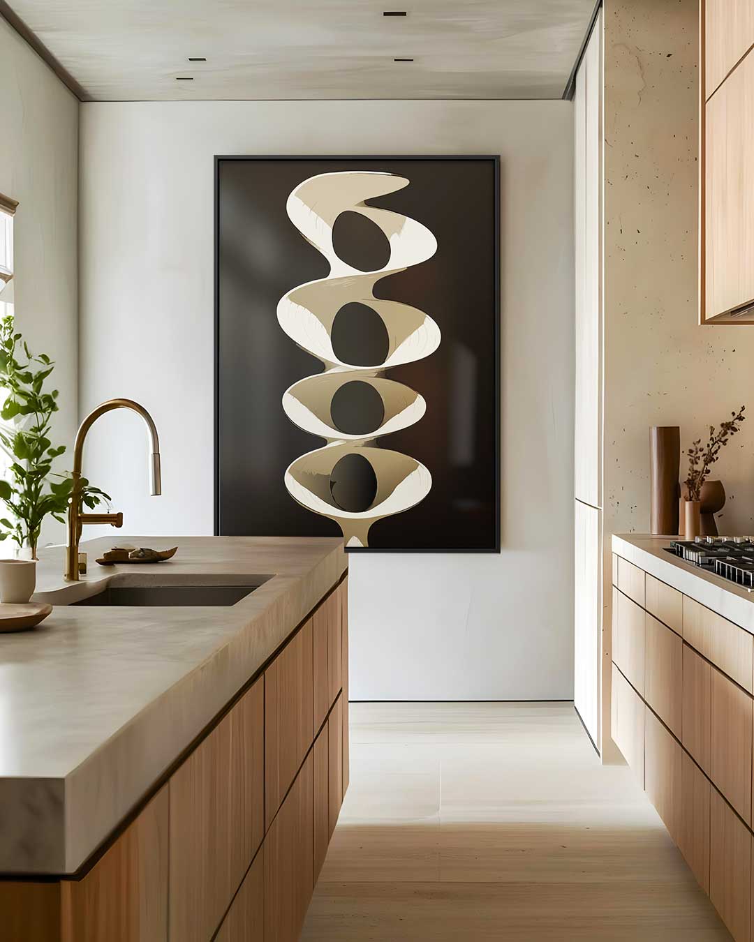 Abstracte Spiralen – dibond wanddecoratie in staand formaat