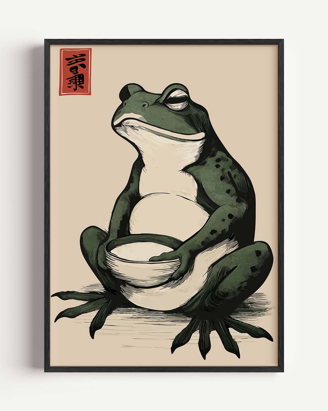 Rustgevende Kikker – dieren portret poster als wanddecoratie