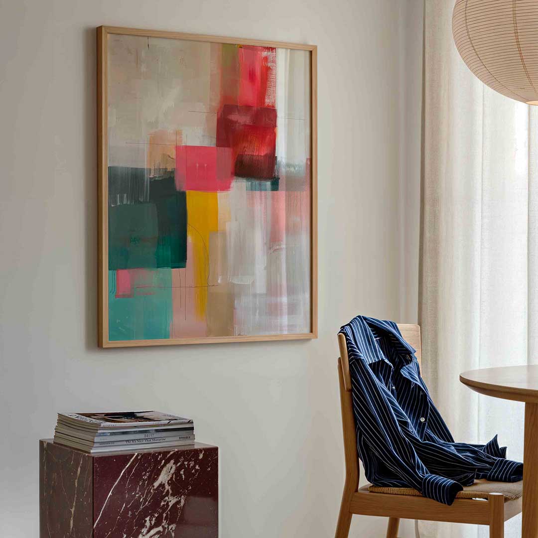 Abstracte vormen – kleurrijke illustratie poster in staand formaat